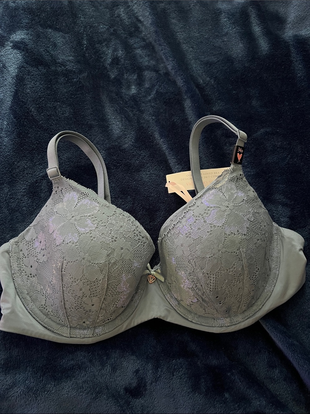 Victoria's Secret Lace Underwire Bra - Light Gray